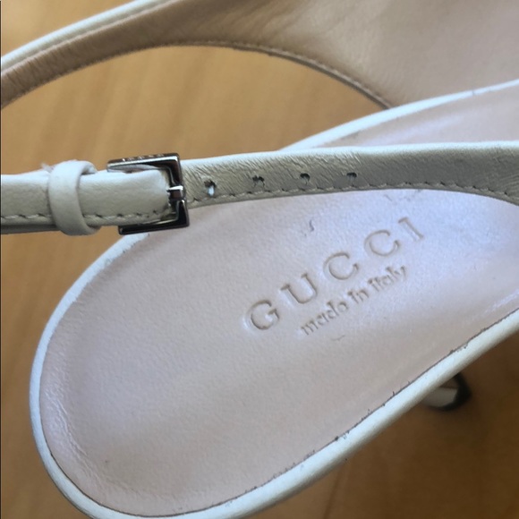 NWT Gucci White Peep Toe Sling Back Pump - Picture 6 of 8